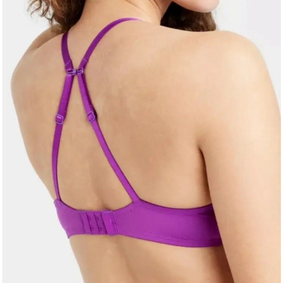 Auden The Everyday Bra Womens Size 32B Purple Lightly Lined Underwire Adjustable - Picture 8 of 9